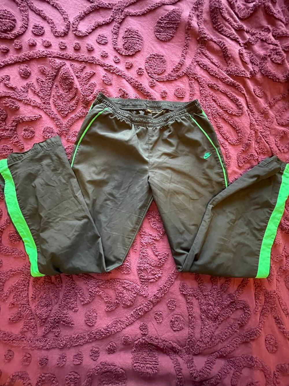 black and green nike y2k pants